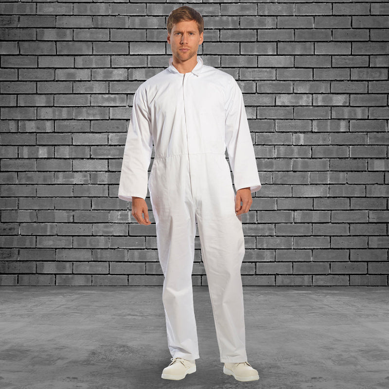 Portwest long‑sleeve shirt in white formal front view