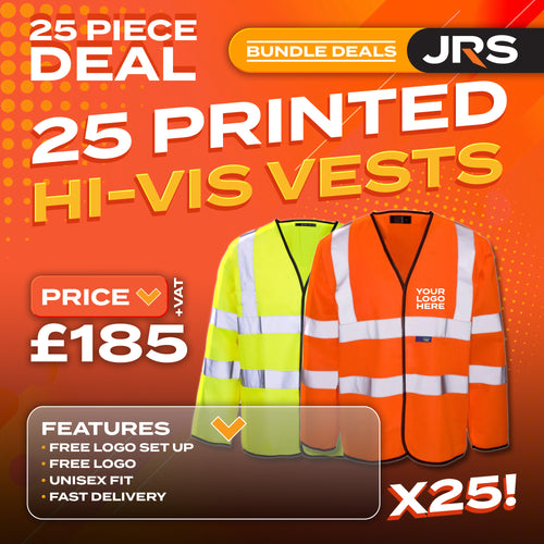 25x Long Sleeve Printed Hi-Vis Vest Bundle