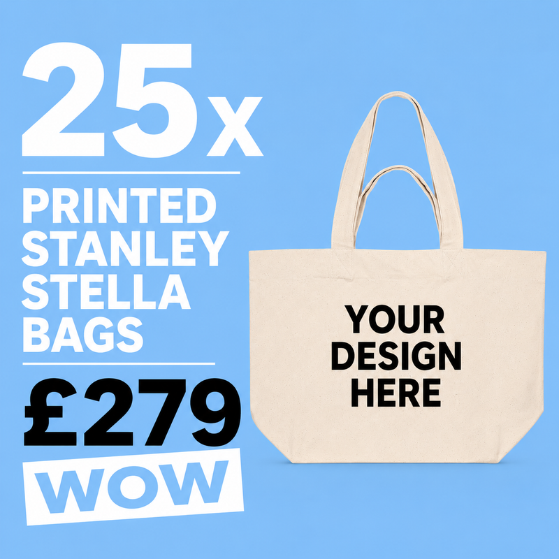 25x Stanley/Stella Tote Bags - Bundle with Free Front Print