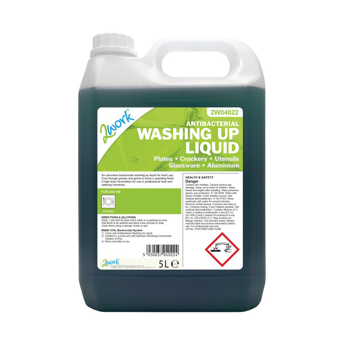 2Work Antibacterial Washing Up Liquid 5 Litre 2W04022