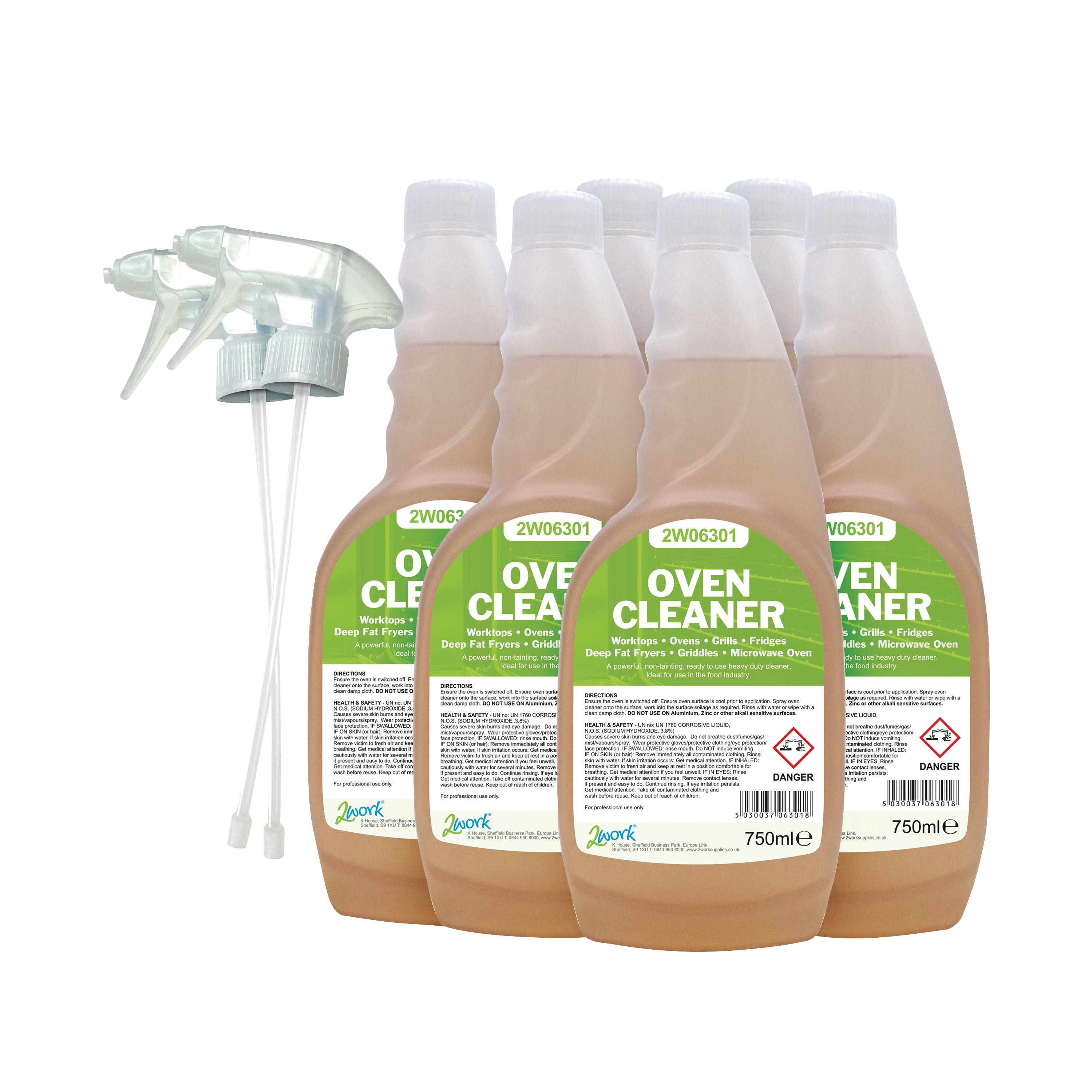 2Work Oven Cleaner Trigger Spray 750ml (Pack of 6) 2W07253