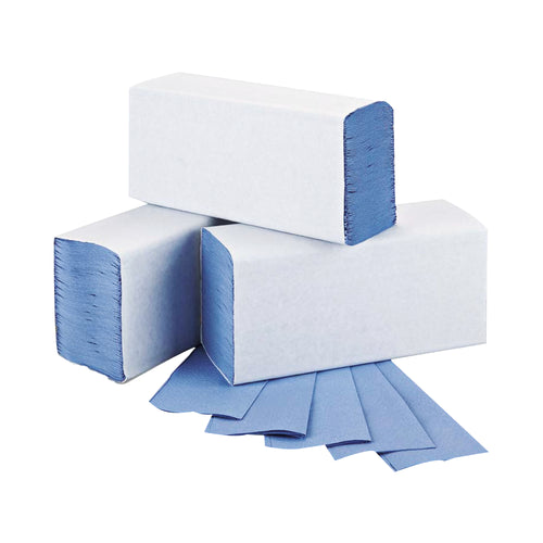 2Work 1-Ply M-Fold Hand Towel Blue (Pack of 3000) 2W71923