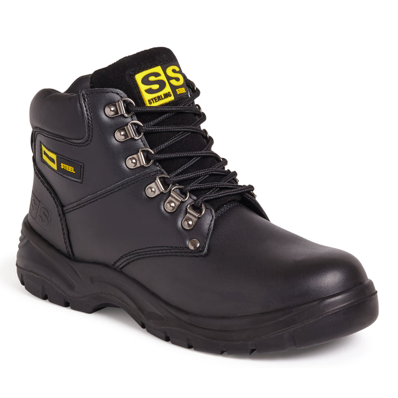 Sterling Steel Black 6 Eye Hiker Boot