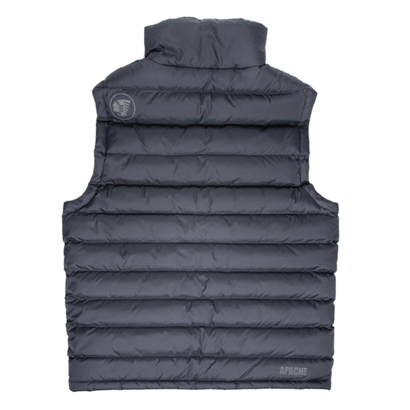 Angled profile of the black Apache ATS work gilet.