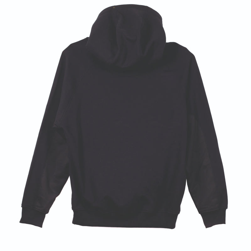 black Apache Zenith heavyweight hoodie showing its fit.