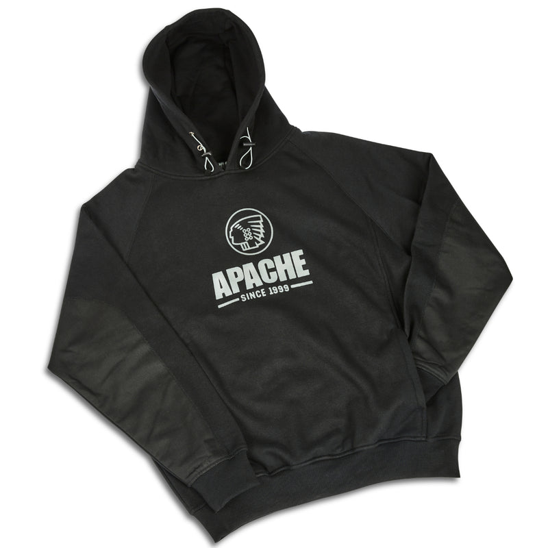 Black Apache Zenith heavyweight hoodie with full hood.