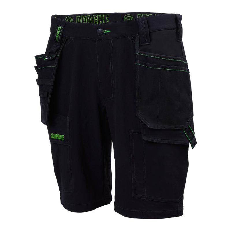 grey/black Apache Whistler work shorts with 4-way stretch.