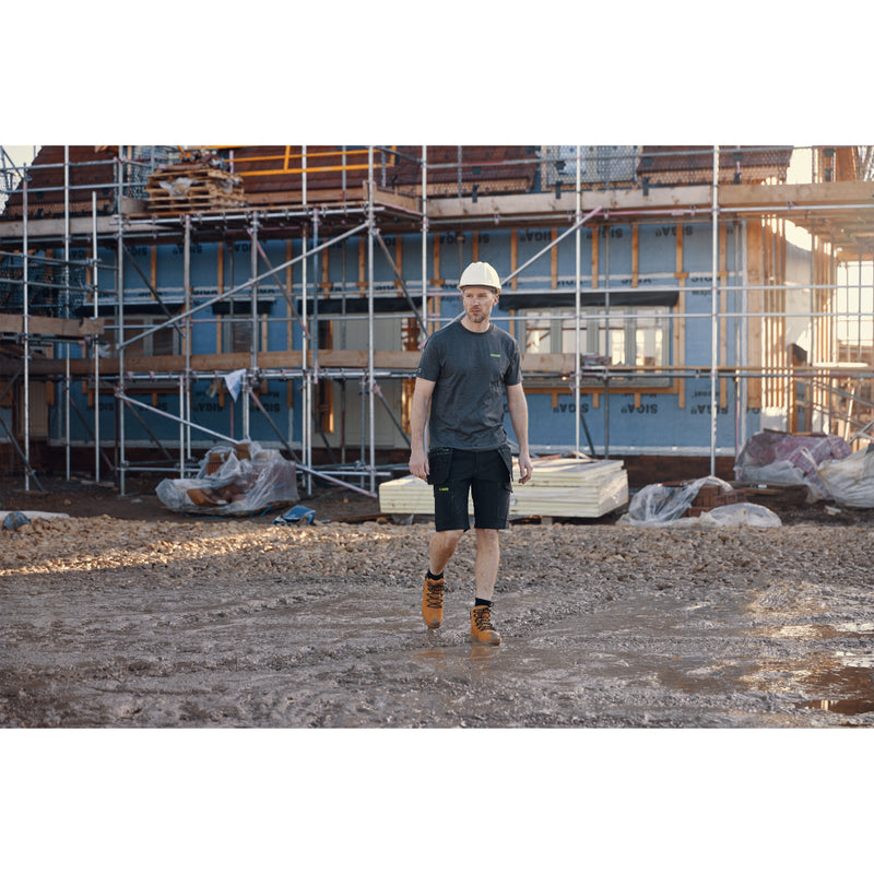 Apache Vancouver t-shirt, highlighting the durable stitching on the shoulder