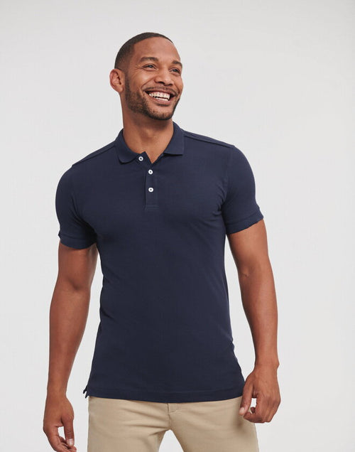 Russell Mens Fitted Stretch Polo