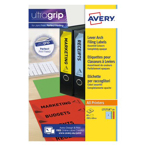 Avery Lever Arch Spine Label 200x60mm – (Pack of 80)