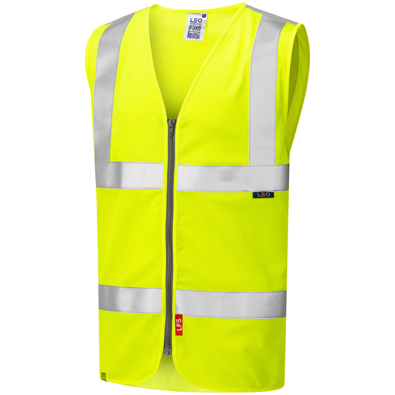 Leo Workwear Meeth Iso 20471 Cl 2 Lfs Zip Vest (En 14116)