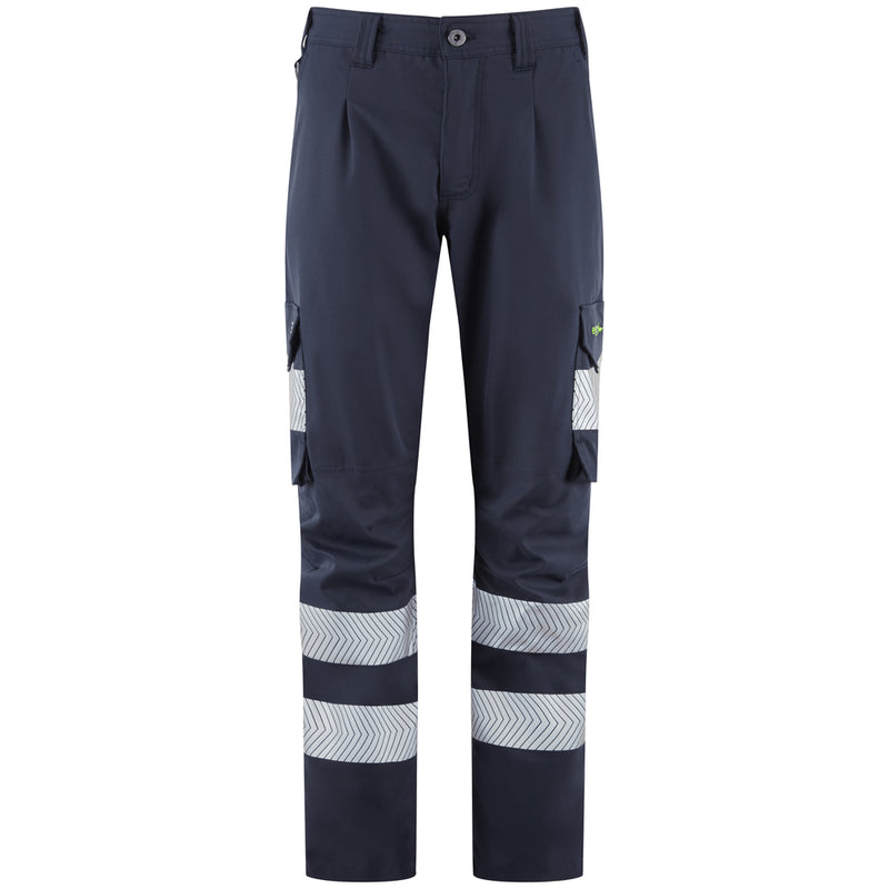 Leo Workwear women’s EcoViz trousers featuring lightweight stretch fabric and cargo-style fit