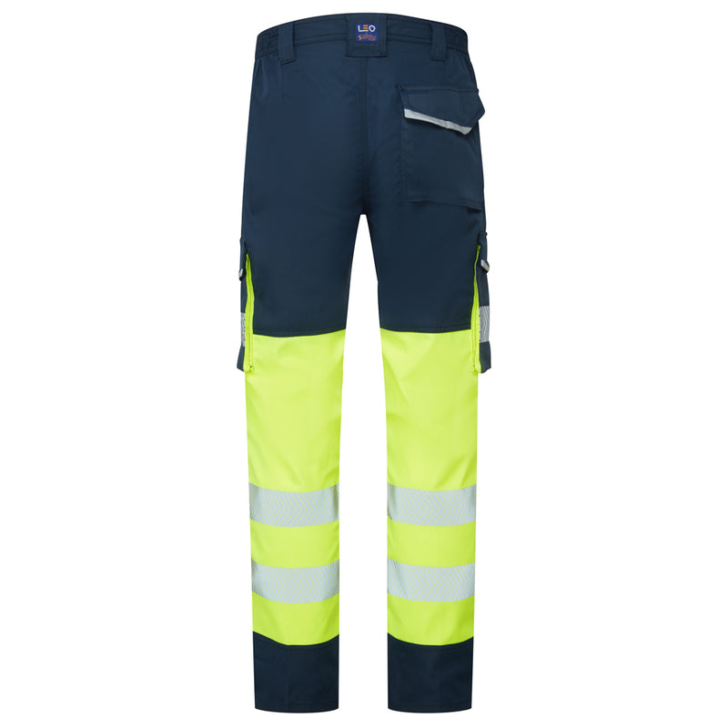 Leo Workwear Winsford Leo Ecoviz Lightweight Polyester Stretch Cargo Trousers