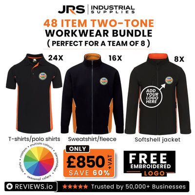 48 Item Two Tone Workwear Bundle with Free Logo (Perfect for a Team of 8)