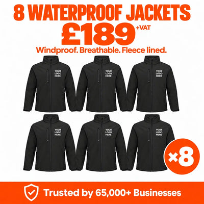 8x Embroidered Waterproof Softshell Jackets Bundle Deal