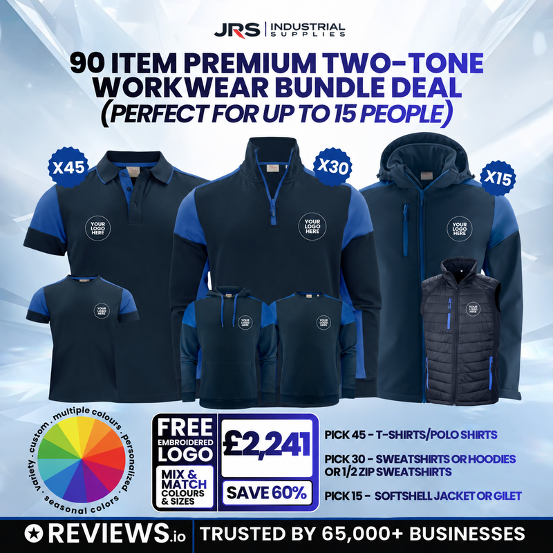 90 Item Premium Two-Tone Embroidered Workwear Bundle Deal