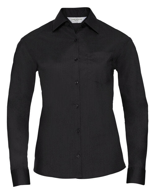 Russell Ladies Long Sleeve Polycotton Poplin Shirt
