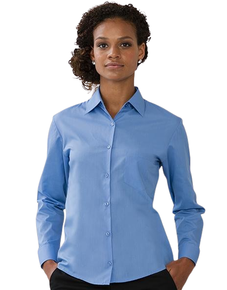 Russell Ladies Long Sleeve Polycotton Poplin Shirt