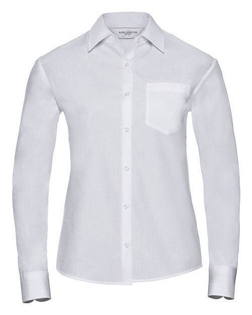 Russell Ladies Long Sleeve Pure Cotton Poplin Shirt