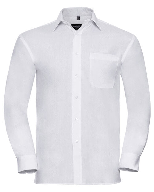 Russell Mens Long Sleeve Pure Cotton Poplin Shirt