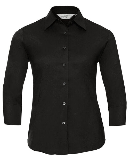 Russell Ladies 3/4 Sleeve Fitted Stretch Shirt