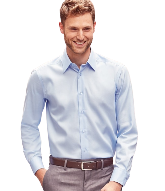 Russell Mens Long Sleeve Tailored Ultimate Non Iron Shirt
