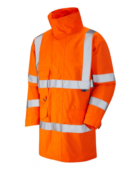 Leo Workwear Torridge orange hi-vis vest for reliable safety and enhanced visibility at work