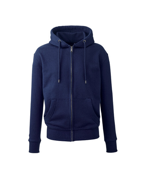 Flat lay photograph of the Anthem AM002 men's hoodie in an oxblood color.
