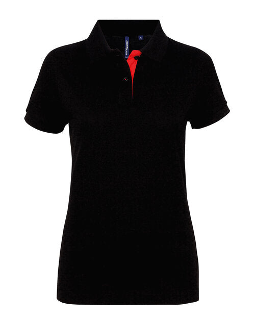 Asquith And Fox Ladies Contrast Polo