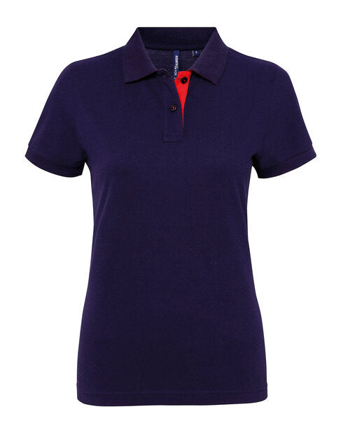 Asquith And Fox Ladies Contrast Polo
