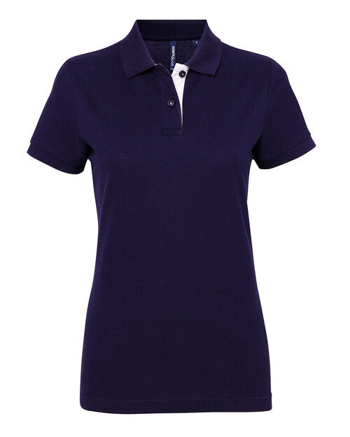 Asquith And Fox Ladies Contrast Polo