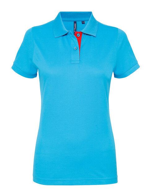 Asquith And Fox Ladies Contrast Polo