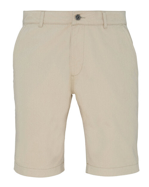 A natural-colored pair of Asquith and Fox men's classic fit shorts AQ051, laid flat.