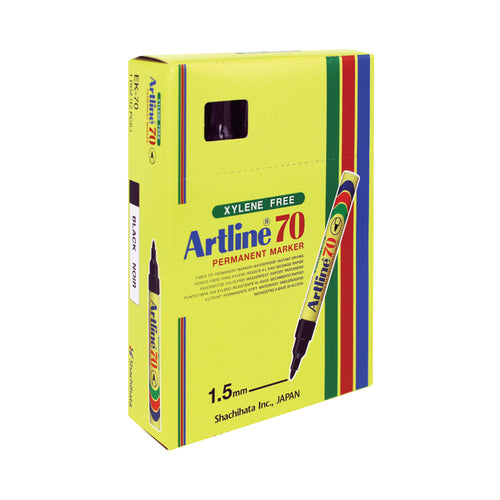 Artline 70 Bullet Tip Permanent Marker Black A701 – (Pack of 12)