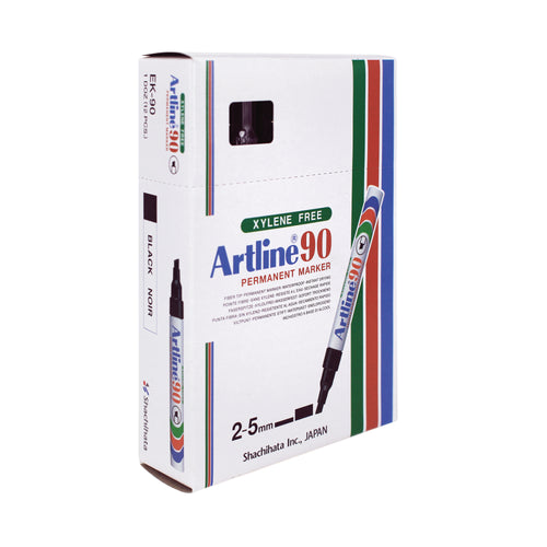 Artline 90 Chisel Tip Permanent Marker Black A901 – (Pack of 12)