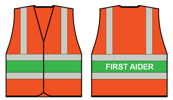 B-Seen Hi-Vis Vest With First Aider Back Print
