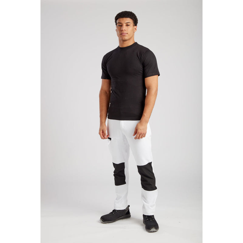 Male model wearing Portwest WX2 Eco Stretch Trousers