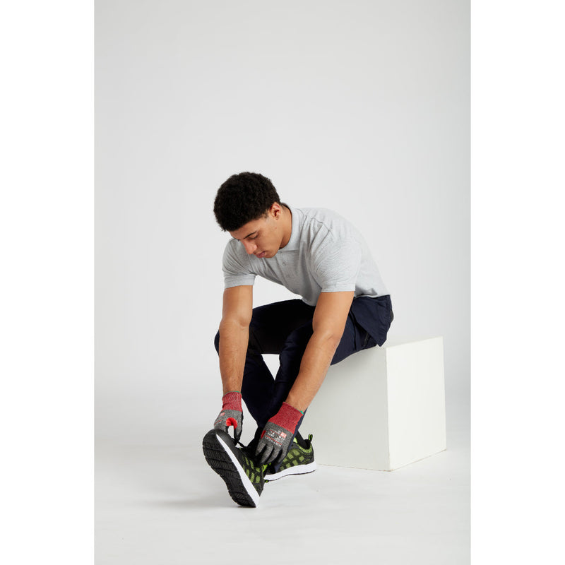 Model demonstrates the stretch of Portwest holster trousers.
