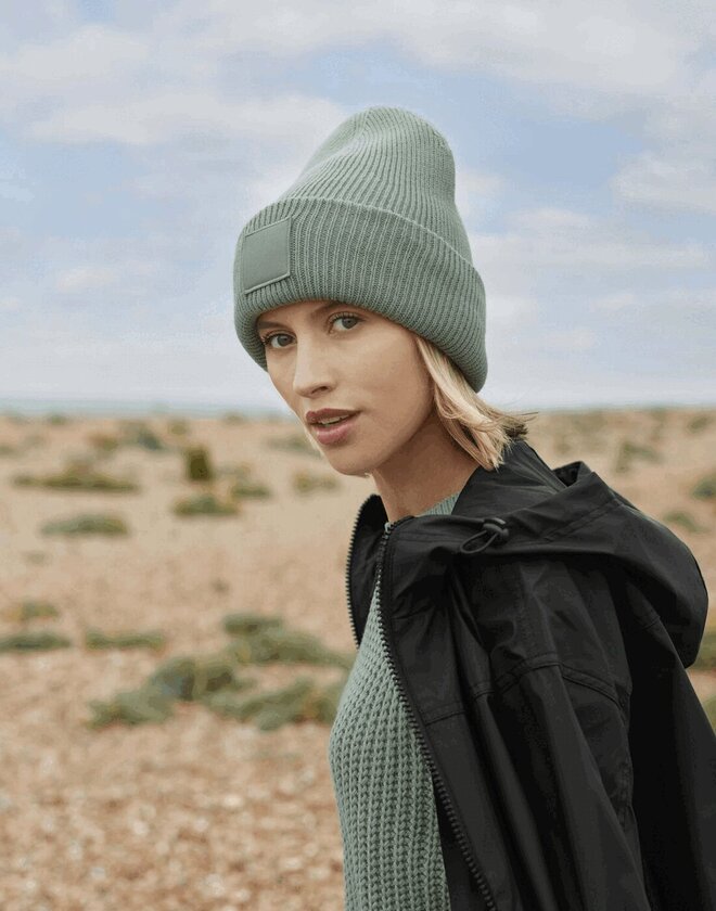 Beechfield Deep Cuffed Tonal Patch Beanie