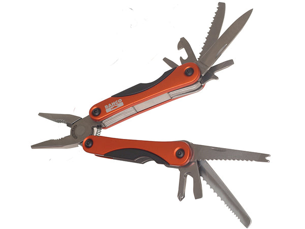 The Bahco MTT151 Multi-Tool with a variety of functions, shown with its black holster.