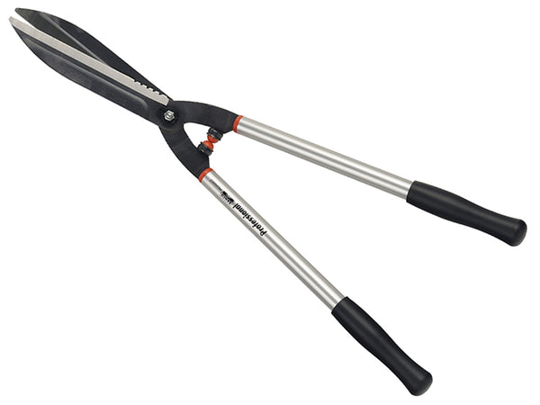Bahco P51H-SL long-handle professional hedge shears with 730mm aluminum handles for reach.