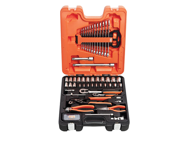 The Bahco S81MIX 81-piece set including sockets, spanners, and pliers in a durable case.