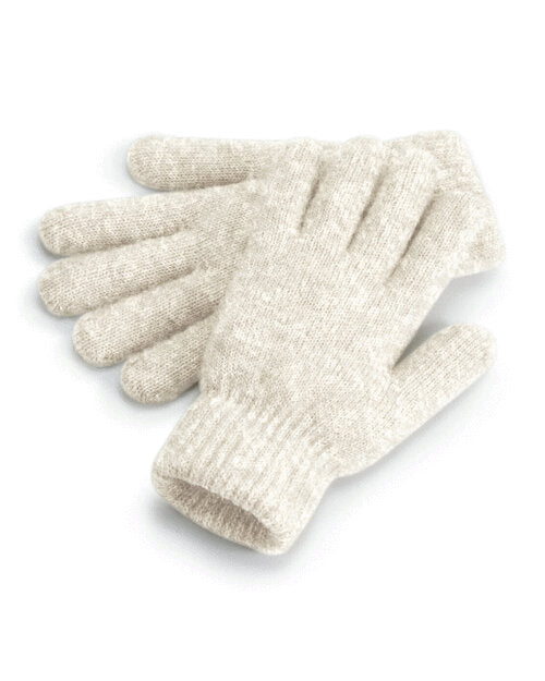 Flat lay of an almond marl Beechfield B387 trucker cap with a mesh back.