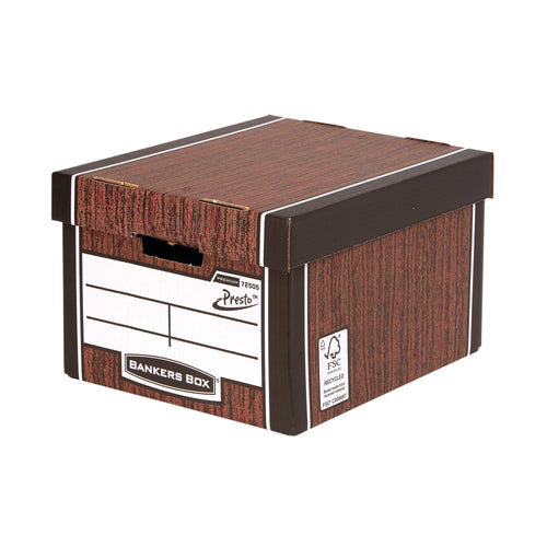 Bankers Box Premium Classic Box Wood Grain – (Pack of 5)