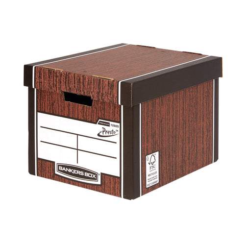 Bankers Box Woodgrain Tall Premium Storage Box – (Pack of 10)