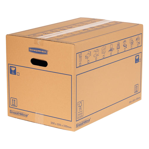 Bankers Box Smoothmove Standard Moving Box 350x350x550mm – (Pack of 10)
