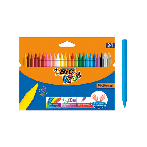 Bic Plastidecor Crayons Assorted – (Pack of 24)