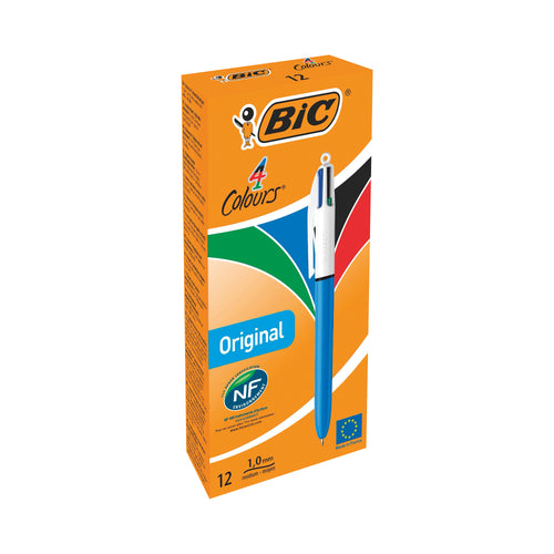 Bic 4 Colours Retractable Ballpoint Pen – (Pack of 12)