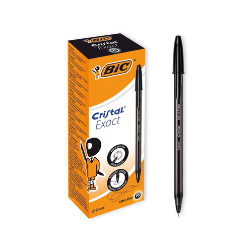 Bic Cristal Ballpoint Pens Ultra Fine 0.7mm Black – (Pack of 20)