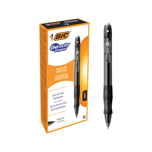 Bic Gel-ocity Original Gel Pen Medium Black - (Pack of 12)